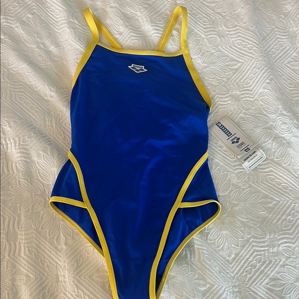 NWT Arena Blue and Yellow Swimsuit